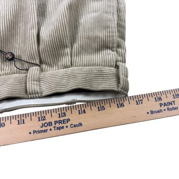 Brooks Brothers Elliot Corduroy Cuffed Pants Mens 34 x 30 Regular Fit Beige NWT